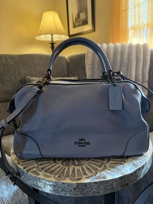 NWT Coach Lane Satchel 69621 Mist Pebble Leather Crossbody Bag Dust Bag