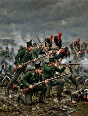 Waterloo 95th Rifle Regiment in the Thick of It 10x8 inch Print.