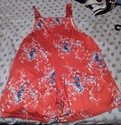 Floral Print Short Jumpsuit Romper Bib Overalls Sleeveless Pockets  Size Large — photo 5