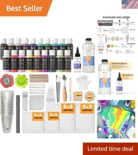 Fluid Art Paint Set - Canvases, Strainers, Instructions