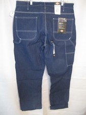Dickies 100 Cotton 36 x 32 Relaxed FIt Dark Rinse Carpenter Blue Jeans NEW
