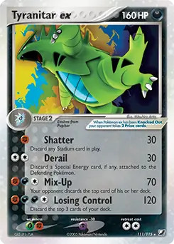 Tyranitar ex - 111/115 - Pokemon Ex Unseen Forces Ultra Rare HP