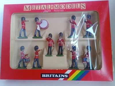 Britains 7206 Scots Guards Drums & Bugles Set 10 Metall handbemalte Figuren NEU