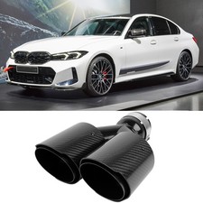 Carbon Fiber 2.5"In/4" Dual Quad Outlet Exhaust Tip For 2019-26 G20 M340i 330i