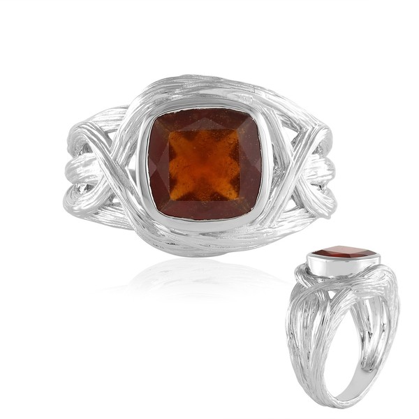 Cavill Hessonit Ring 3,949Ct Granat Sterlingsilber Platin Damen Schmuck-image