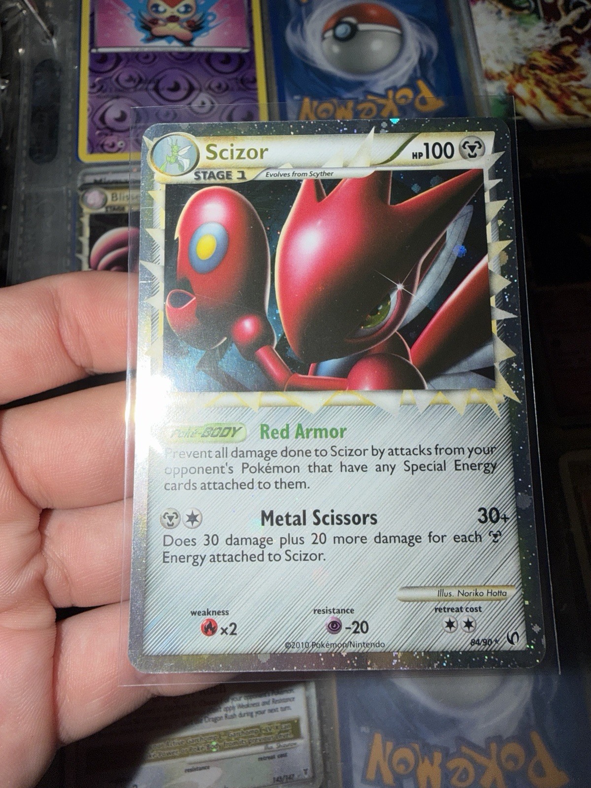 Scizor Prime 84/90 HGSS Undaunted Ultra Rare Holo Pokemon TCG Nm Near Mint