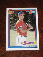 1991 Topps #333 Chipper Jones Rookie Card Wrong Back - Frank Minnifield Football