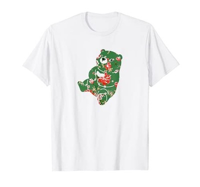 Taiwanese floral fabric pattern bear green Hakka floral fabric Taiwanese goods
