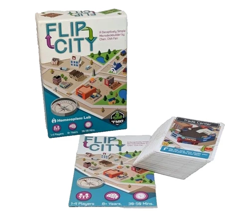Flip City Card Game Chen Chih Fan Design Town 2015 Tasty Minstrel Complete