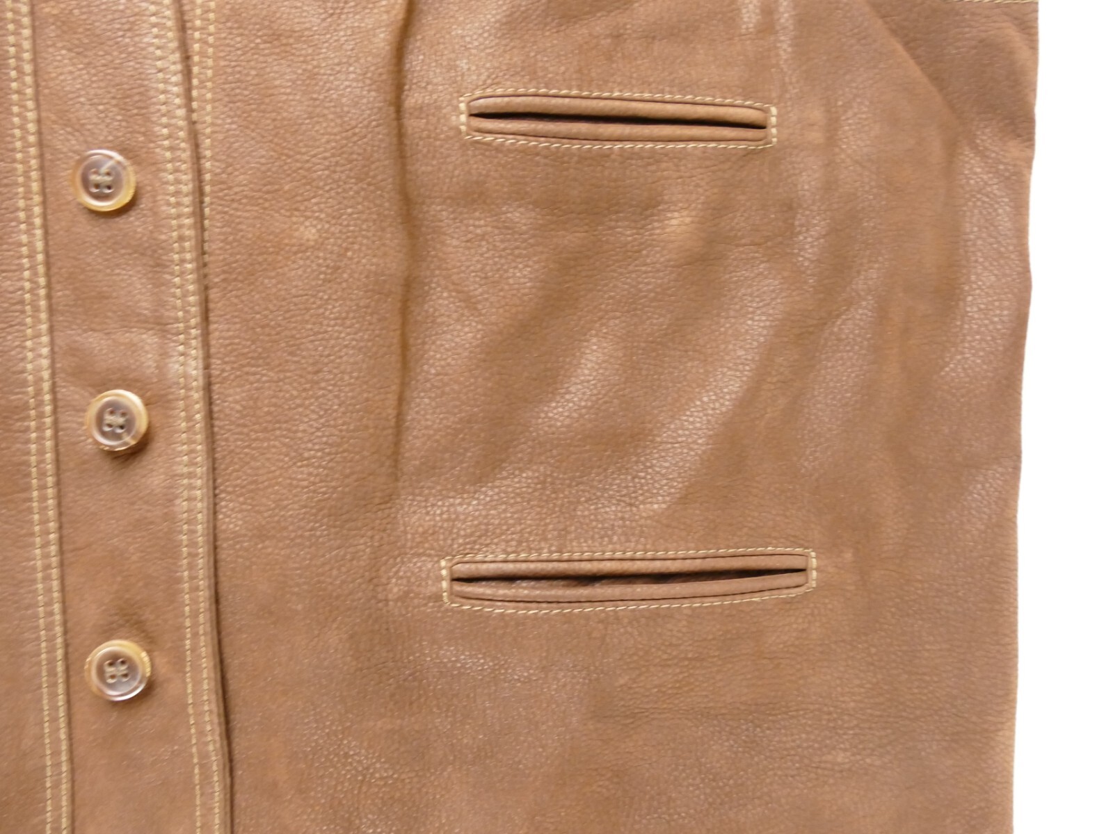 FILA Giubbotto airone pelle liscia marrone indossato leggermente patinato tg.54 RT 1749