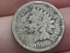 1859 Copper Nickel Indian Head Cent Penny- Good/VG Details, Reverse Die Break