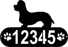 Dandie Dinmont Terrier Dog PAWS House Address Sign - Made in USA