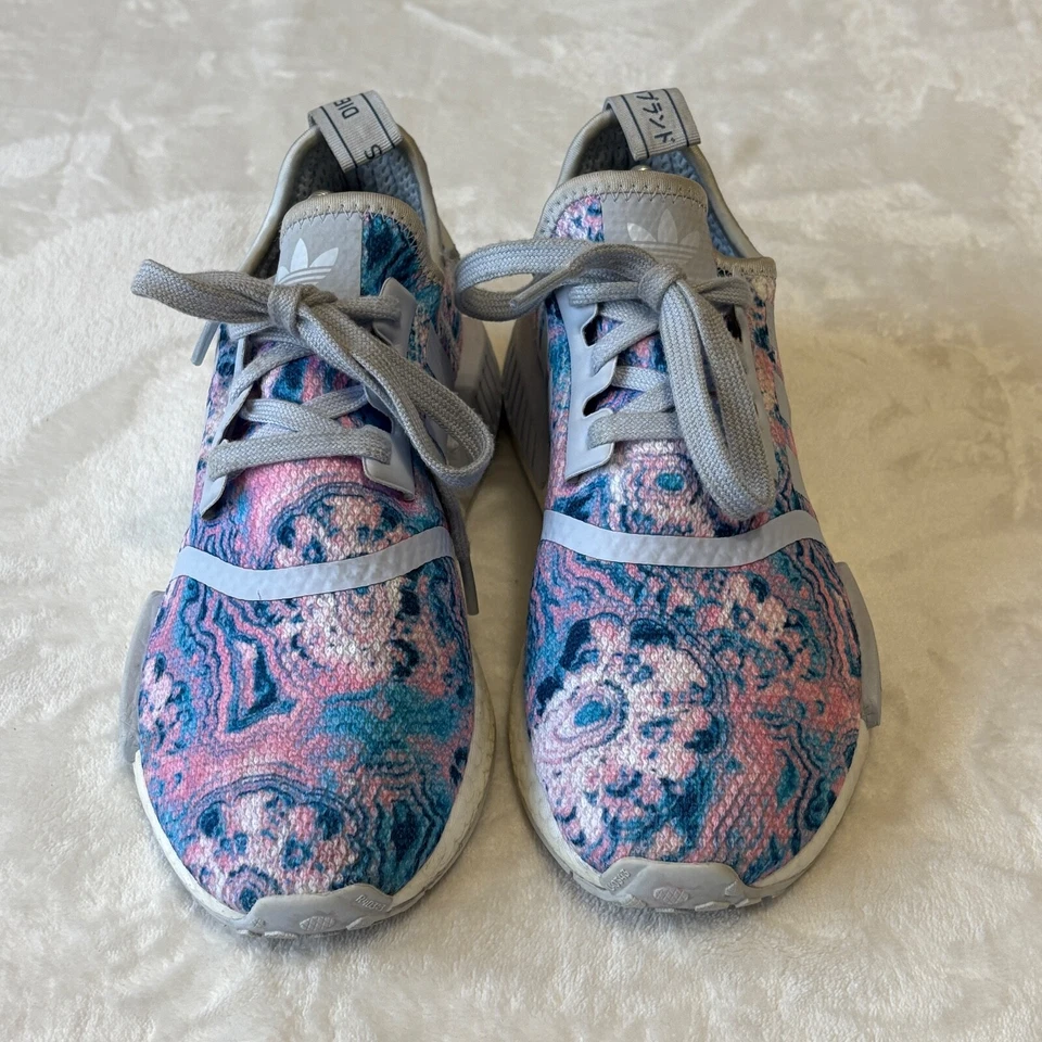 Adidas NMD R1 Boost Shoe Easter Tie Dye Womens Size 6.5 (Y5.5) Blue Pink White - Image 2 of 4