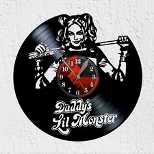 Horloge disque vinyle Harley Quinn Comic film La méchante de Gotham City