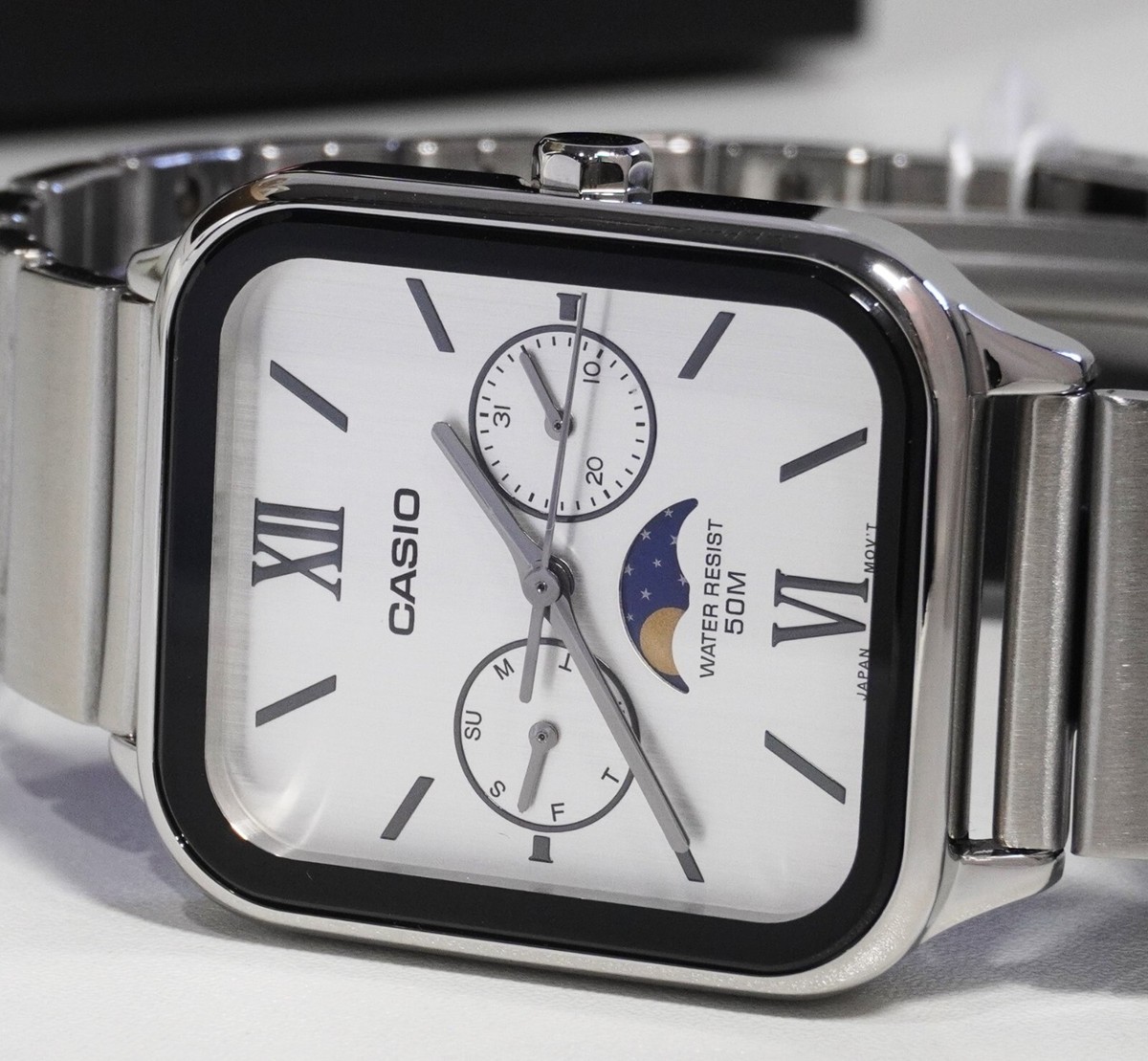 Casio MTP-M305D-7A2 White Analog Moon Phase Classic Lunar Casio MTP-M305D-7A2 White Analog Moon Phase Classic Lunar