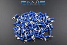 14-16 GAUGE VINYL SPADE 6 CONNECTOR 25 PK BLUE CRIMP TERMINAL AWG CAR SUV