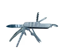 Multi-Tool Stainless Steel Pocket Knife 10 in 1 Pre-Owned Scissor Bottle Opener