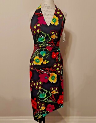 NWT David Meister Halter Asymmetrical Dress Sz 8