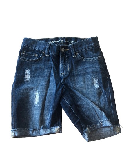 Short Jean Fille Hudson Jeans - Taille 6X - Motif Kaléidoscope Fleur - Bord Brut Effiloché - Neuf Avec étiquette