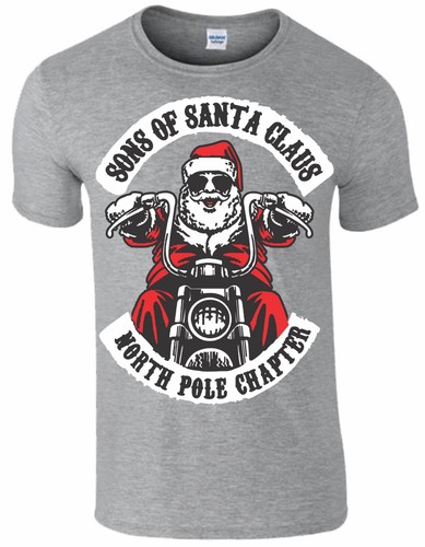Sons Of Santa Mens T-Shirt Funny Biker Top Decembeard Fancy Christmas Gift Xmas - Picture 6 of 9