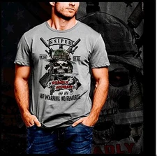 Army Sniper t-shirt marksman sharpshooter military tactical Combat no warning