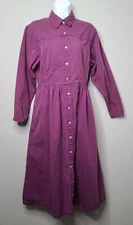 Gitano Vintage Women's Denim Long Maxi  snap front Western  Dress Medium 