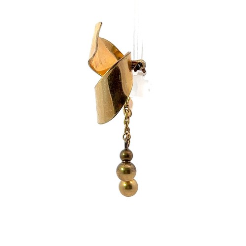 Spilla A Fiocco In Cristallo Sterling E Oro 12k Vintage Grande - Foto 2 di 7