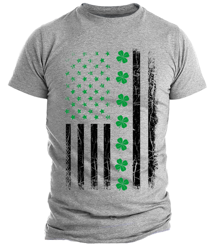 St Pattys Day Irish Distressed Shamrock American Flag Patricks Day T shirts - Picture 4 of 11