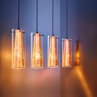 Licht-Trend HäNgeleuchte Belem 4-Flg. Schwarz, Klar, Goldfarben