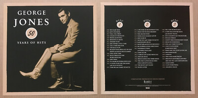 #ad #ad GEORGE JONES Rare 2004 PROMO POSTER FLAT on POSTER PAPER for Hits CD MINT 12x12 $24.99