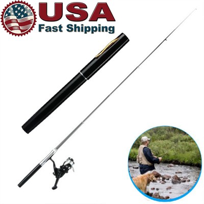 Details about &nbsp;Portable Mini Pocket Aluminum Fishing Rod Travel Telescopic Fishing Pole Pen 38"