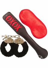 Erotic Paddle Whip Beginner Set Handcuffs Blindfold Bondage Kit for Couples BDSM