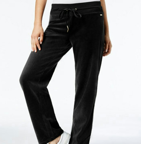 NEW CALVIN KLEIN BLACK DRAWSTRING WAIST VELOUR PANTS SIZE 0XP WOMEN PETITE  | eBay