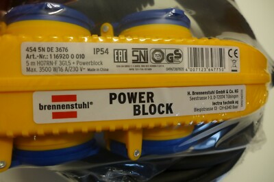 Powerblock Brennenstuhl 5m H07RN-F 3G1,5 max. 3.500W/16A 230V IP54 neu unbenutzt