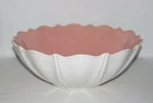 Anchor Hocking Glass OYSTER AND PEARL Fired-On Pink/White Lg Round Console Bowl