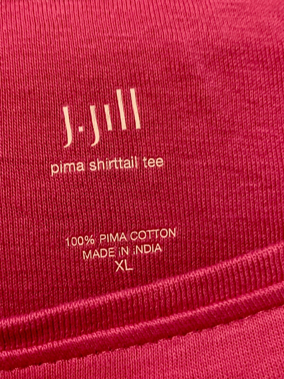 J. Jill Top 100 Pima Cotton Crew Neck Shirttail Tee … Gem