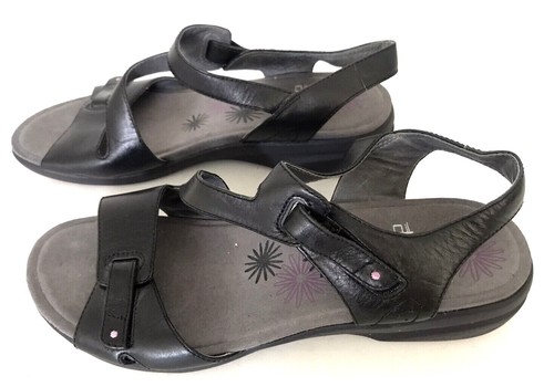 Dansko Irene Ankle Straps Sandals Womens Size 41 Black Leather Open Toe - Picture 2 of 9