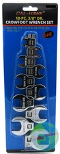 NEW 10pc 3/8" Inch Drive Crowfoot Wrench Set SAE 3/8"-1" CHROME PLATED