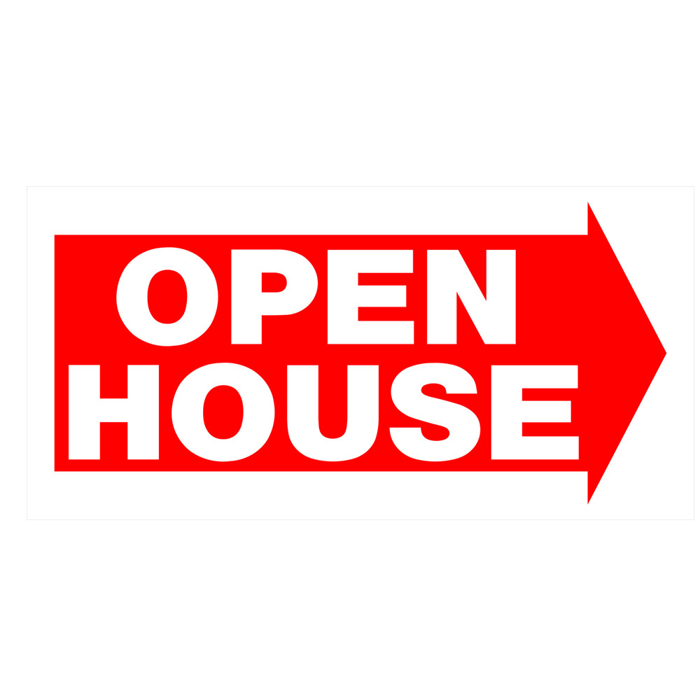 Hillman 842234 Open House Arrow w Mounting Holes Plastic Sign 12x24 Inches 1-Pk