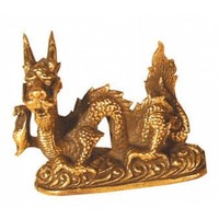 Chinesischer Feng-Shui Drache Messing 4 X 3,5Cm Kraft Schutz Macht GlüCksbringer