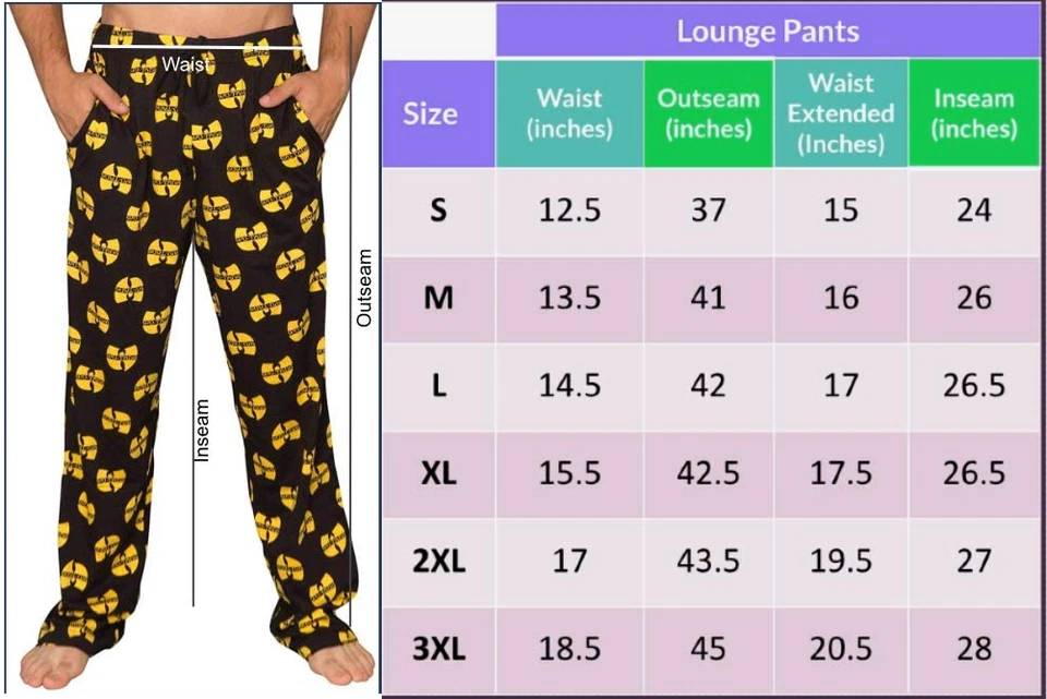 Unisex Wu-Tang Clan Logo Old School Hip-Hop Lounge Pants Sleepwear - Image 3 of 3