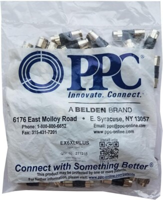 100 x PPC BELDEN EX6WSPLUS Coax Signal Tight  Outdoor Compression Connector
