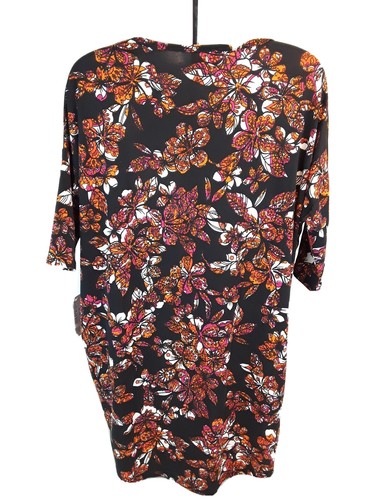 Tunica girocollo LuLaRoe Irma floreale nera/arancione/bianco/rosa nuova con etichette taglia XS - Foto 4 di 12