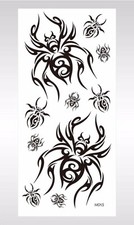 spider black Halloween temporary tattoo body face