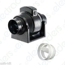 Manrose MF100T In-Line Extractor Fan with Timer 100mm/4" + Back Draught Shutter