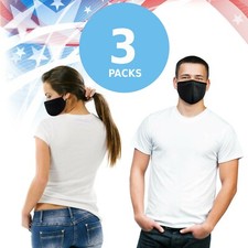 Black Women Men Unisex Face Masks Cloth Cover Mask Reusable Washable Fashion USA