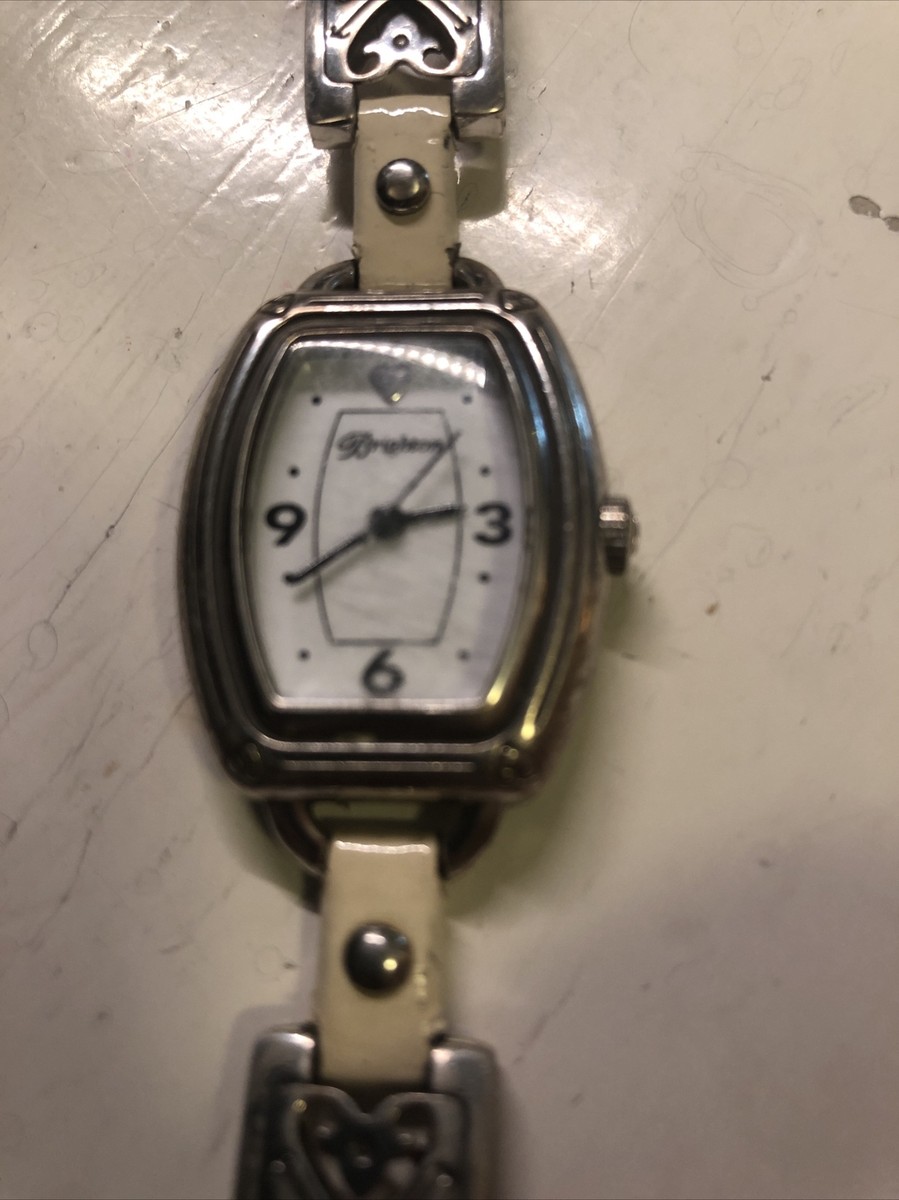 BRIGHTON Bismarck Silver & White Watch-Women’s-New Battery brighton tin included BRIGHTON BTV065 WATCH SILVER LEATHER FAUX | Mercari main image 3