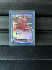 2018 Bowman Chrome Darick Hall Blue Refractor Auto #/150 Phillies 1st Iron Pigs