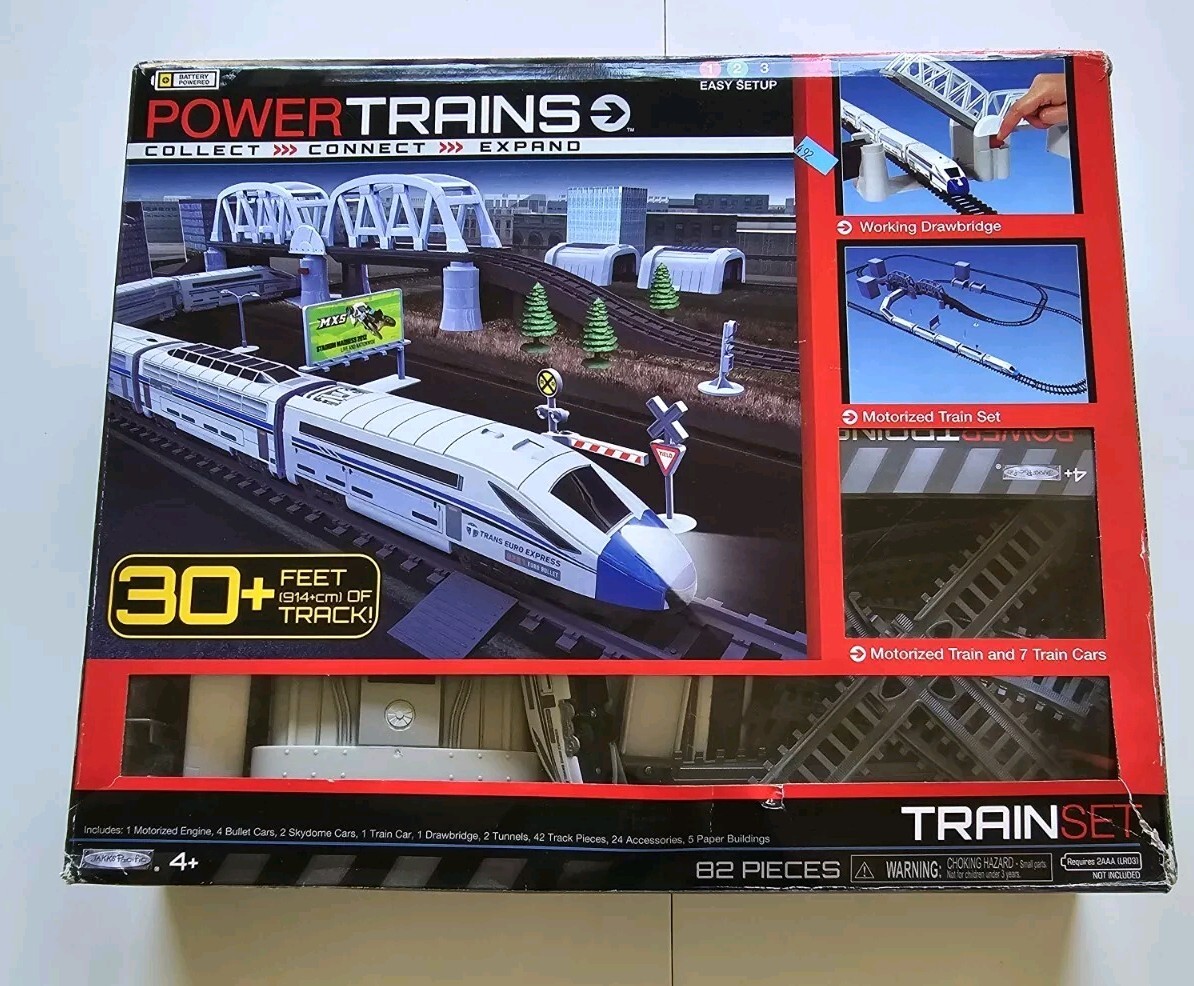 Jakks Pacific Power Trains Deluxe City Train Set 82 pcs 2012 New