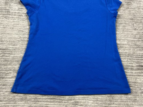 Bay Studio Top Womens Petite Large PL Blue Short Sleeve Tee Shirt Pima Cotton - Picture 8 of 9